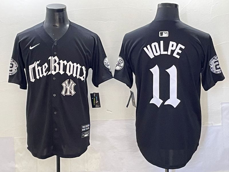 Men 2025 New York Yankees #11 Volpe Black Five generations Joint Name Nike MLB Jersey style 8